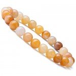 WRCXSTONE Natural 8mm Gorgeous Semi-Precious Gemstones Healing Crystal Stretch Beaded Bracelet Unisex