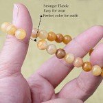 WRCXSTONE Natural 8mm Gorgeous Semi-Precious Gemstones Healing Crystal Stretch Beaded Bracelet Unisex