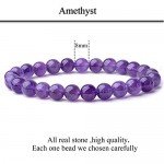 WRCXSTONE Natural 8mm Gorgeous Semi-Precious Gemstones Healing Crystal Stretch Beaded Bracelet Unisex