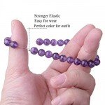 WRCXSTONE Natural 8mm Gorgeous Semi-Precious Gemstones Healing Crystal Stretch Beaded Bracelet Unisex