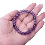 WRCXSTONE Natural 8mm Gorgeous Semi-Precious Gemstones Healing Crystal Stretch Beaded Bracelet Unisex