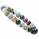WRCXSTONE Natural 8mm Gorgeous Semi-Precious Gemstones Healing Crystal Stretch Beaded Bracelet Unisex