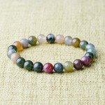 WRCXSTONE Natural 8mm Gorgeous Semi-Precious Gemstones Healing Crystal Stretch Beaded Bracelet Unisex