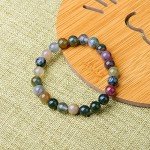WRCXSTONE Natural 8mm Gorgeous Semi-Precious Gemstones Healing Crystal Stretch Beaded Bracelet Unisex
