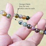 WRCXSTONE Natural 8mm Gorgeous Semi-Precious Gemstones Healing Crystal Stretch Beaded Bracelet Unisex