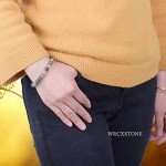 WRCXSTONE Natural 8mm Gorgeous Semi-Precious Gemstones Healing Crystal Stretch Beaded Bracelet Unisex