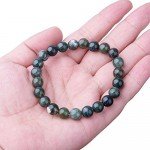 WRCXSTONE Natural 8mm Gorgeous Semi-Precious Gemstones Healing Crystal Stretch Beaded Bracelet Unisex