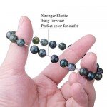 WRCXSTONE Natural 8mm Gorgeous Semi-Precious Gemstones Healing Crystal Stretch Beaded Bracelet Unisex