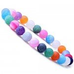 WRCXSTONE Natural 8mm Gorgeous Semi-Precious Gemstones Healing Crystal Stretch Beaded Bracelet Unisex