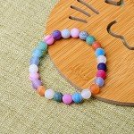 WRCXSTONE Natural 8mm Gorgeous Semi-Precious Gemstones Healing Crystal Stretch Beaded Bracelet Unisex