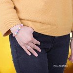 WRCXSTONE Natural 8mm Gorgeous Semi-Precious Gemstones Healing Crystal Stretch Beaded Bracelet Unisex