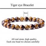 WRCXSTONE Natural 8mm Gorgeous Semi-Precious Gemstones Healing Crystal Stretch Beaded Bracelet Unisex