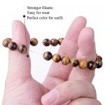 WRCXSTONE Natural 8mm Gorgeous Semi-Precious Gemstones Healing Crystal Stretch Beaded Bracelet Unisex