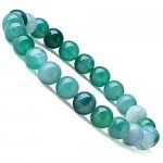 WRCXSTONE Natural 8mm Gorgeous Semi-Precious Gemstones Healing Crystal Stretch Beaded Bracelet Unisex