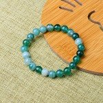 WRCXSTONE Natural 8mm Gorgeous Semi-Precious Gemstones Healing Crystal Stretch Beaded Bracelet Unisex