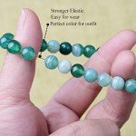 WRCXSTONE Natural 8mm Gorgeous Semi-Precious Gemstones Healing Crystal Stretch Beaded Bracelet Unisex