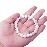 WRCXSTONE Natural 8mm Gorgeous Semi-Precious Gemstones Healing Crystal Stretch Beaded Bracelet Unisex