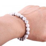 WRCXSTONE Natural 8mm Gorgeous Semi-Precious Gemstones Healing Crystal Stretch Beaded Bracelet Unisex