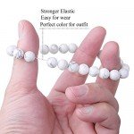 WRCXSTONE Natural 8mm Gorgeous Semi-Precious Gemstones Healing Crystal Stretch Beaded Bracelet Unisex