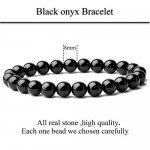 WRCXSTONE Natural 8mm Gorgeous Semi-Precious Gemstones Healing Crystal Stretch Beaded Bracelet Unisex