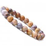 WRCXSTONE Natural 8mm Gorgeous Semi-Precious Gemstones Healing Crystal Stretch Beaded Bracelet Unisex