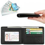 Wallet for Men-Genuine Leather RFID Blocking Bifold Stylish Wallet With 2 ID Window