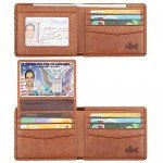 Wallet for Men-Genuine Leather RFID Blocking Bifold Stylish Wallet With 2 ID Window