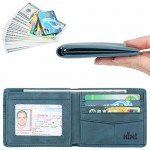 Wallet for Men-Genuine Leather RFID Blocking Bifold Stylish Wallet With 2 ID Window