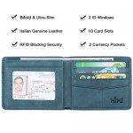 Wallet for Men-Genuine Leather RFID Blocking Bifold Stylish Wallet With 2 ID Window