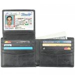Wallet for Men-Genuine Leather RFID Blocking Bifold Stylish Wallet With 2 ID Window