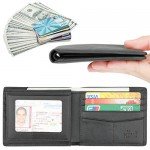 Wallet for Men-Genuine Leather RFID Blocking Bifold Stylish Wallet With 2 ID Window