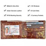 Wallet for Men-Genuine Leather RFID Blocking Bifold Stylish Wallet With 2 ID Window