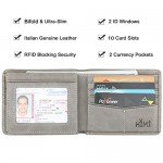 Wallet for Men-Genuine Leather RFID Blocking Bifold Stylish Wallet With 2 ID Window