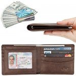 Wallet for Men-Genuine Leather RFID Blocking Bifold Stylish Wallet With 2 ID Window