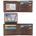 Wallet for Men-Genuine Leather RFID Blocking Bifold Stylish Wallet With 2 ID Window