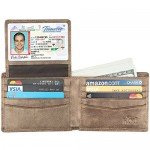Wallet for Men-Genuine Leather RFID Blocking Bifold Stylish Wallet With 2 ID Window