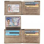 Wallet for Men-Genuine Leather RFID Blocking Bifold Stylish Wallet With 2 ID Window
