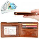 Wallet for Men-Genuine Leather RFID Blocking Bifold Stylish Wallet With 2 ID Window