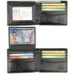 Wallet for Men-Genuine Leather RFID Blocking Bifold Stylish Wallet With 2 ID Window
