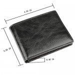 Wallet for Men-Genuine Leather RFID Blocking Bifold Stylish Wallet With 2 ID Window