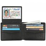 Wallet for Men-Genuine Leather RFID Blocking Bifold Stylish Wallet With 2 ID Window