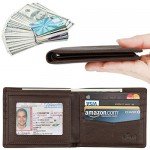 Wallet for Men-Genuine Leather RFID Blocking Bifold Stylish Wallet With 2 ID Window
