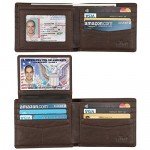 Wallet for Men-Genuine Leather RFID Blocking Bifold Stylish Wallet With 2 ID Window