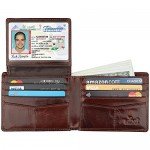 Wallet for Men-Genuine Leather RFID Blocking Bifold Stylish Wallet With 2 ID Window