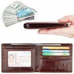 Wallet for Men-Genuine Leather RFID Blocking Bifold Stylish Wallet With 2 ID Window
