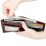 Wallet for Men-Genuine Leather RFID Blocking Bifold Stylish Wallet With 2 ID Window