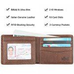 Wallet for Men-Genuine Leather RFID Blocking Bifold Stylish Wallet With 2 ID Window