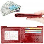 Wallet for Men-Genuine Leather RFID Blocking Bifold Stylish Wallet With 2 ID Window