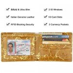 Wallet for Men-Genuine Leather RFID Blocking Bifold Stylish Wallet With 2 ID Window