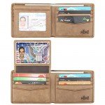 Wallet for Men-Genuine Leather RFID Blocking Bifold Stylish Wallet With 2 ID Window